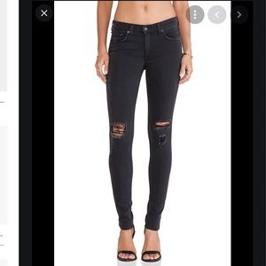 Rag and bone skinny denim with rips